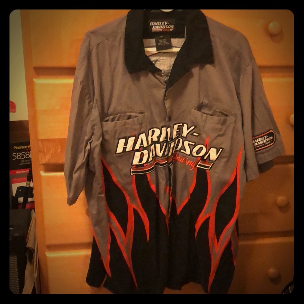 Harley Davidson Racing Button Down Shirt
